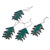 Wood ornaments, 'Holiday Evergreens' (set of 4) - Set of Four Painted Green Tree Ornaments from Bali (image 2d) thumbail