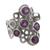 Amethyst cocktail ring, 'Lavender Circles' - Amethyst and Sterling Silver Cocktail Ring from Bali (image 2d) thumbail