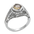 Citrine solitaire ring, 'Magic Garden' - Ornate Citrine Solitaire Ring with 925 Silver Floral Cutouts (image 2a) thumbail
