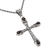 Onyx pendant necklace, 'Chapel Drops' - Onyx and Sterling Silver Cross Pendant Necklace from Bali