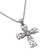 Amethyst pendant necklace, 'Pebble Cross' - Amethyst and Sterling Silver Pebble Cross Necklace from Bali (image 2a) thumbail