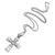 Amethyst pendant necklace, 'Pebble Cross' - Amethyst and Sterling Silver Pebble Cross Necklace from Bali (image 2d) thumbail
