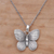 Sterling silver pendant necklace, 'Blessed Butterfly' - 925 Sterling Silver Butterfly Pendant Necklace from Bali thumbail