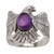 Amethyst cocktail ring, 'Brave Garuda' - Amethyst and 925 Sterling Silver Eagle Ring from Bali thumbail