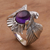 Amethyst cocktail ring, 'Brave Garuda' - Amethyst and 925 Sterling Silver Eagle Ring from Bali (image 2b) thumbail