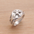 Men's sterling silver cocktail ring, 'Bold Cross' - Sterling Silver Unisex Cross Cocktail Ring from Bali (image 2) thumbail