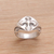 Men's sterling silver cocktail ring, 'Bold Cross' - Sterling Silver Unisex Cross Cocktail Ring from Bali (image 2c) thumbail