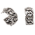 Sterling silver half-hoop earrings, 'Chain Loops' - Sterling Silver Chain Motif Half-Hoop Earrings from Bali thumbail
