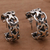Sterling silver half-hoop earrings, 'Intricate Chain' - Artisan Crafted Sterling Silver Balinese Half-Hoop Earrings (image 2) thumbail