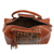 Batik leather handbag, 'Kawung Blossom' - Traditional Batik Floral Leather Handle Handbag from Bali