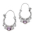 Amethyst hoop earrings, 'Spiral Arches' - Amethyst and Sterling Silver Floral Hoop Earrings from Bali thumbail