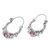 Amethyst hoop earrings, 'Spiral Arches' - Amethyst and Sterling Silver Floral Hoop Earrings from Bali (image 2b) thumbail