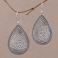 Sterling silver dangle earrings, 'Disco Party' - Sterling Silver Teardrop Dangle Earrings from Indonesia