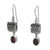 Garnet dangle earrings, 'Red Horizon' - Sterling Silver and Garnet Dangle Earrings from Bali thumbail