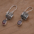 Garnet dangle earrings, 'Red Horizon' - Sterling Silver and Garnet Dangle Earrings from Bali (image 2c) thumbail