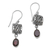 Garnet dangle earrings, 'Red Horizon' - Sterling Silver and Garnet Dangle Earrings from Bali (image 2d) thumbail