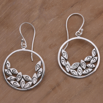 Sterling silver dangle earrings, 'Spectator' - Handmade Sterling Silver Dangle Earrings from Indonesia