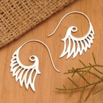 Sterling silver drop earrings, 'Winged Beauty' - Indonesian Handmade Sterling Silver Wing Drop Earrings