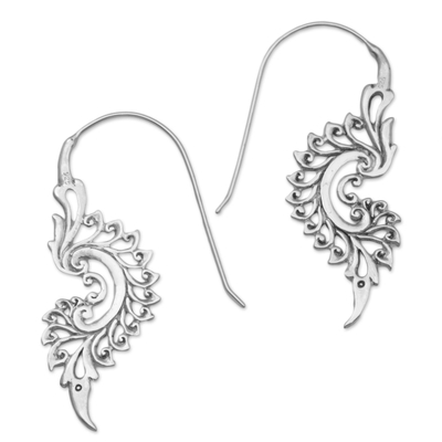 Sterling silver drop earrings, 'Tribal Allure' - Indonesian Handmade Sterling Silver Tribal Drop Earrings