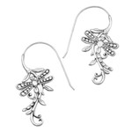 Sterling silver drop earrings, 'Dragonfly Allure' - Indonesian Handmade Sterling Silver Dragonfly Drop Earrings