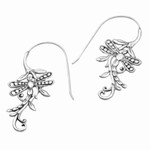 Sterling silver drop earrings, 'Dragonfly Allure' - Indonesian Handmade Sterling Silver Dragonfly Drop Earrings