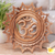 Wood relief panel, 'Om Bloom' - Hand Carved Suar Wood Om Relief Panel from Bali (image 2) thumbail