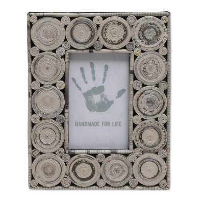 3x5 Recycled Paper Photo Frame in Grey from Bali