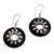 Sterling silver dangle earrings, 'Eclipse the Sun' - Sterling Silver and Sono Wood Circular Earrings from Bali thumbail
