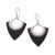 Sterling silver dangle earrings, 'Dotted Arrows' - Sterling Silver and Lava Stone Pointed Earrings from Bali thumbail