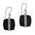 Sterling silver dangle earrings, 'Temple Bands' - Sterling Silver and Lava Stone Spiral Motif Dangle Earrings thumbail