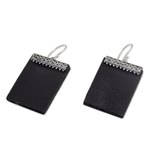 Lava stone dangle earrings, 'Dotted Walls' - Sterling Silver and Lava Stone Rectangular Earrings