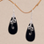 Lava stone dangle earrings, 'Reaching Vines' - Sterling Silver and Lava Stone Drop Shaped Earrings