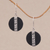 Lava stone dangle earrings, 'Gerhana Majesty' - Sterling Silver and Lava Stone Spiral Motif Dangle Earrings (image 2) thumbail