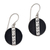 Lava stone dangle earrings, 'Gerhana Majesty' - Sterling Silver and Lava Stone Spiral Motif Dangle Earrings thumbail