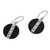 Lava stone dangle earrings, 'Gerhana Majesty' - Sterling Silver and Lava Stone Spiral Motif Dangle Earrings (image 2c) thumbail