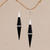 Sterling silver accent dangle earrings, 'Elegant Cones' - Sterling Silver and Sono Wood Cone-Shaped Dangle Earrings thumbail