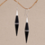 Sterling silver accent dangle earrings, 'Elegant Cones' - Sterling Silver and Sono Wood Cone-Shaped Dangle Earrings (image 2b) thumbail