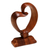 Handcrafted photo frame and wood sculpture, 'Kiva heartfelt gift set'  - Artisan handcrafted heart sculpture gift set from Bali (image 2c) thumbail