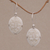 Bone dangle earrings, 'Twin Butterflies' - Sterling Silver and Bone Butterfly Earrings from Bali (image 2) thumbail