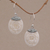 Sterling silver dangle earrings, 'Twin Roses' - Sterling Silver and Bone Floral Dangle Earrings from Bali (image 2) thumbail