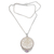 Amethyst pendant necklace, 'Circle of Power' - Amethyst Sterling Silver and Bone Pendant Necklace from Bali