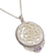 Amethyst pendant necklace, 'Circle of Power' - Amethyst Sterling Silver and Bone Pendant Necklace from Bali (image 2d) thumbail