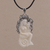 Blue topaz pendant necklace, 'Seahorse Mother' - Blue Topaz Bone and 925 Silver Mermaid Pendant Necklace (image 2) thumbail