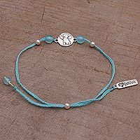 Chalcedony pendant bracelet,