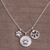 Sterling silver pendant necklace, 'Paw Trio' - Sterling Silver Paw Print Pendant Necklace from Bali