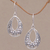 Sterling silver dangle earrings, 'Paw Ellipse' - Sterling Silver Paw Print Dangle Earrings from Bali