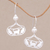 Aretes colgantes de perlas cultivadas - Aretes de perla cultivada y gato de plata esterlina de Bali