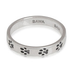 Sterling silver band ring, 'Paw Prints' - Sterling Silver Paw Print Motif Band Ring from Bali