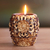 Candle, 'Floral Vase' (3.9 inch) - Hand Crafted Gold and Russet Accent Candle (3.9 Inch)