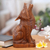 Wood sculpture, 'Howling Wolf' - Hand-Carved Suar Wood Howling Wolf Sculpture from Bali (image 2) thumbail